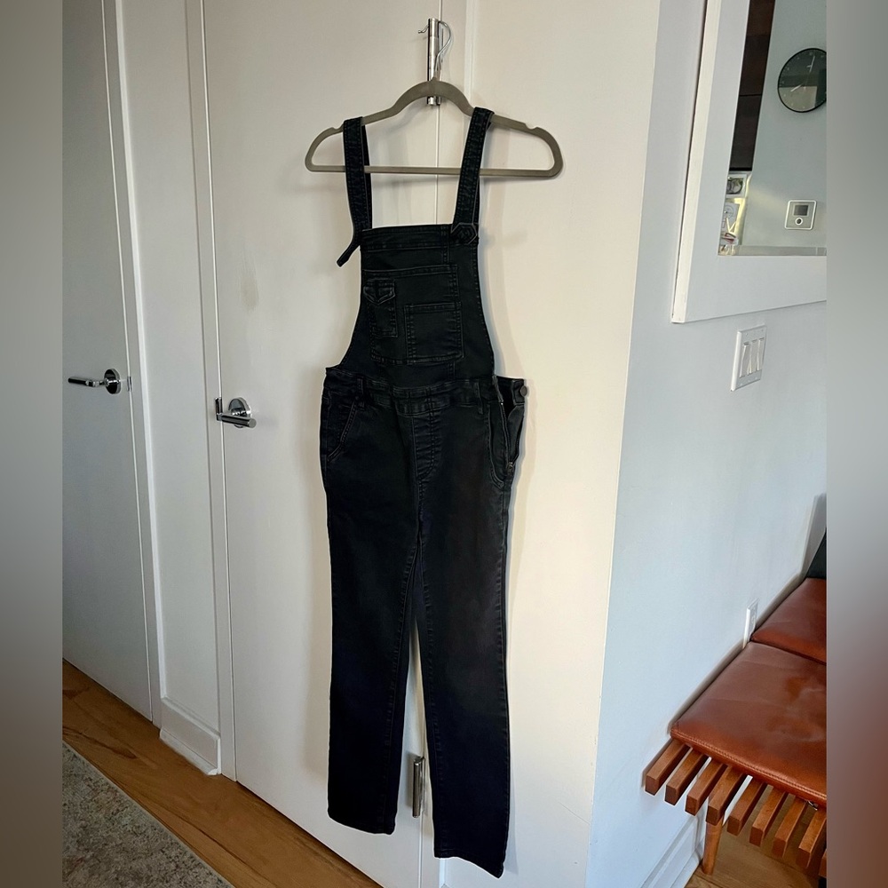 Free People Black Denim Overalls